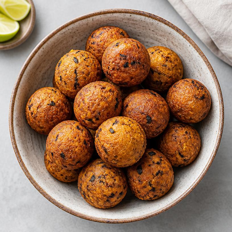 Buñuelos de plátano maduro y frijoles molidos
